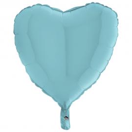 Folieballon Hjerte Pastel Blå