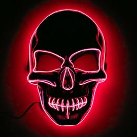 Dødningehoved LED Maske Rød