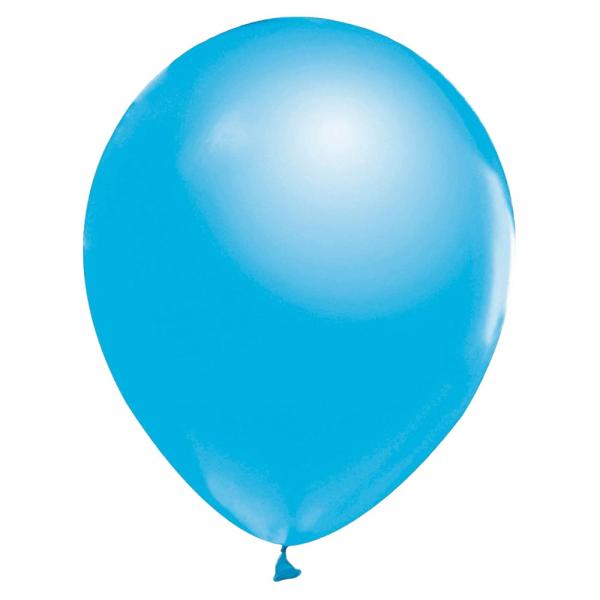 Latexballoner Metallic Lysebl