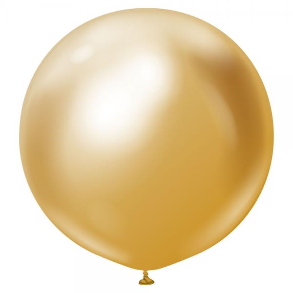 Gyldne Kmpestor Chrome Latexballoner 2-pak