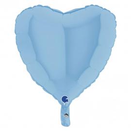Hjerteballon Mat Pastel Blå 46 cm