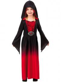 Rød og Sort Halloweenkjole Børnekostume Medium