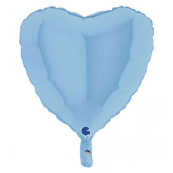 Hjerteballon Mat Pastel Bl 46 cm