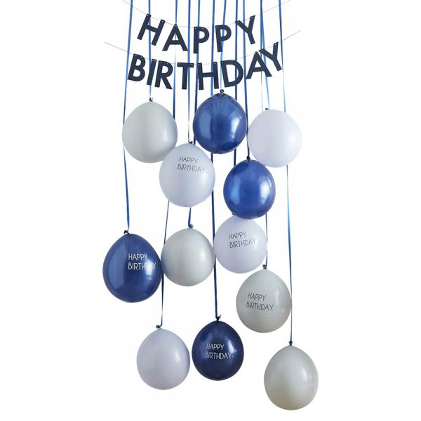 Happy Birthday Guirlande og Balloner Mix It Up Navy