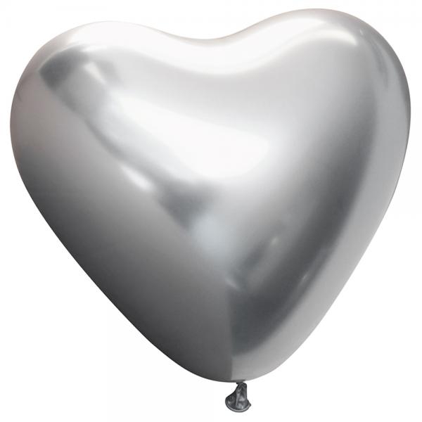 Hjerteballoner Chrome Slv