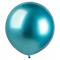 Store Runde Blå Chrome Balloner