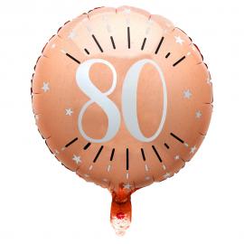 80 Års Folieballon Birthday Party Rosaguld