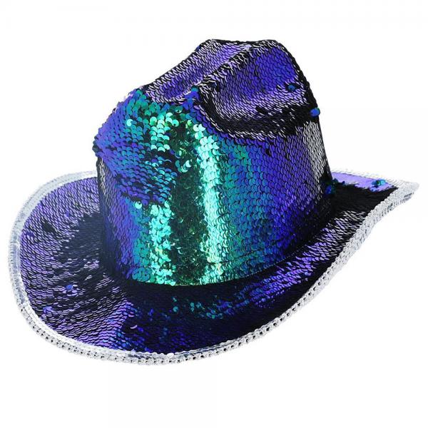 Cowboyhat Pailletter Iridescent Grn