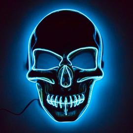 Dødningehoved LED Maske Blå