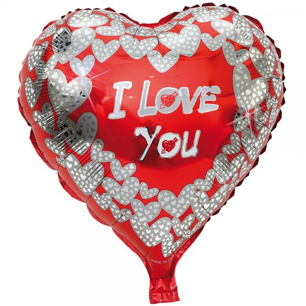 Folieballon Hjerte I Love You Holo