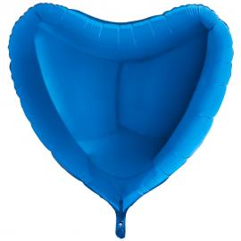 Folieballon Hjerte Blå XL