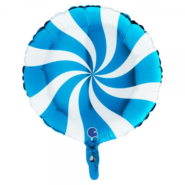 Folieballon Swirly Bl & Hvid