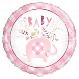 Babyshower Folieballon Elefant Pink