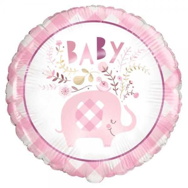 Babyshower Folieballon Elefant Pink