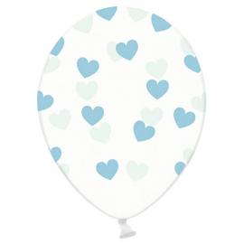 Transparent Balloner Blå Hjerter