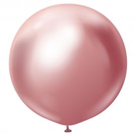 Pink Kæmpestor Chrome Latexballoner 2-pak
