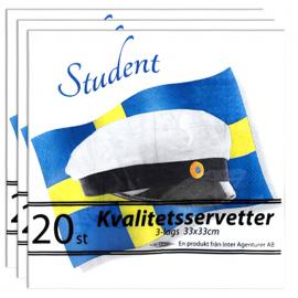 Servietter Studenterhue & Flag