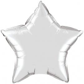 Folieballon Stjerne Sølv