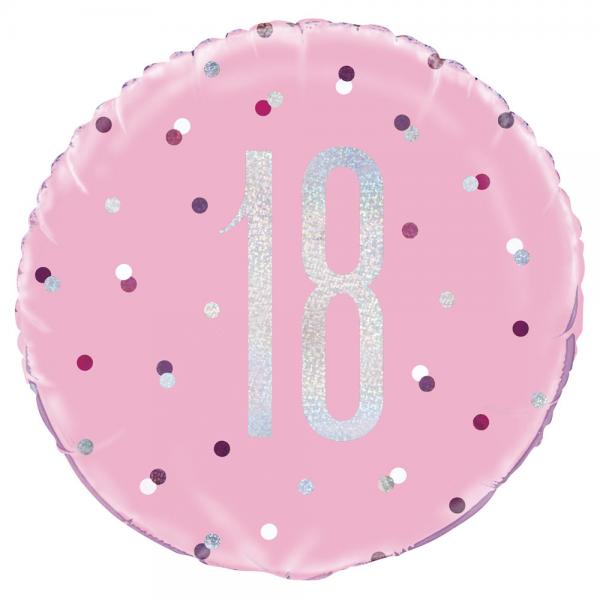 18 rs Folieballon Pink & Slv