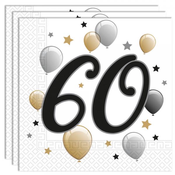 Milestone Happy Birthday 60 rs Servietter