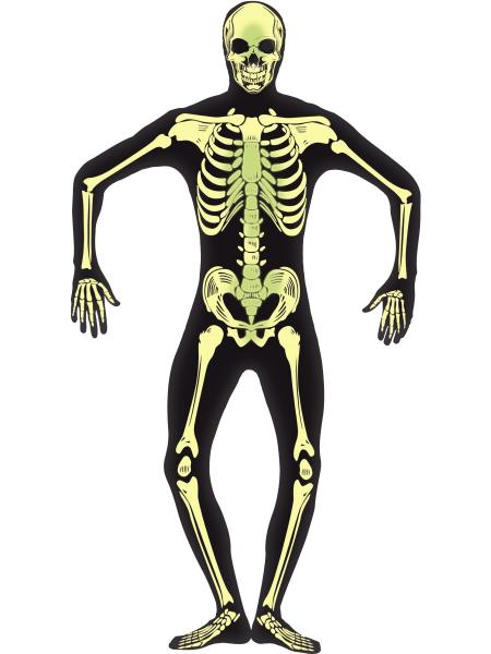Selvlysende Skelet Kostume