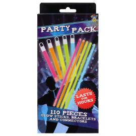 Glowsticks Partypack Armbånd og Halskæder 110-pak