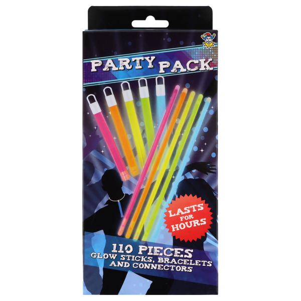 Glowsticks Partypack Armbånd og Halskæder 110-pak