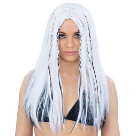 90'er Popikon Hvid Paryk med Fletninger