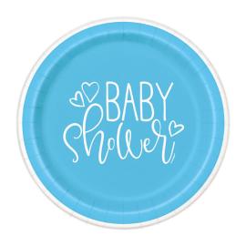 Baby Shower Paptallerkener Små Lyseblå