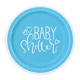 Baby Shower Paptallerkener Små Lyseblå