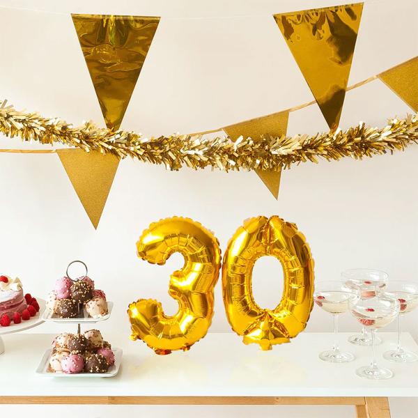 Talballon Skimrende Guld 36 cm