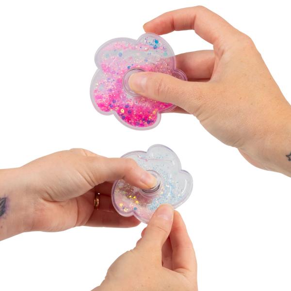 Fidget Spinner med Glittervæske 6,5 cm