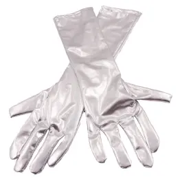 Lange Handsker Metallic Sølv