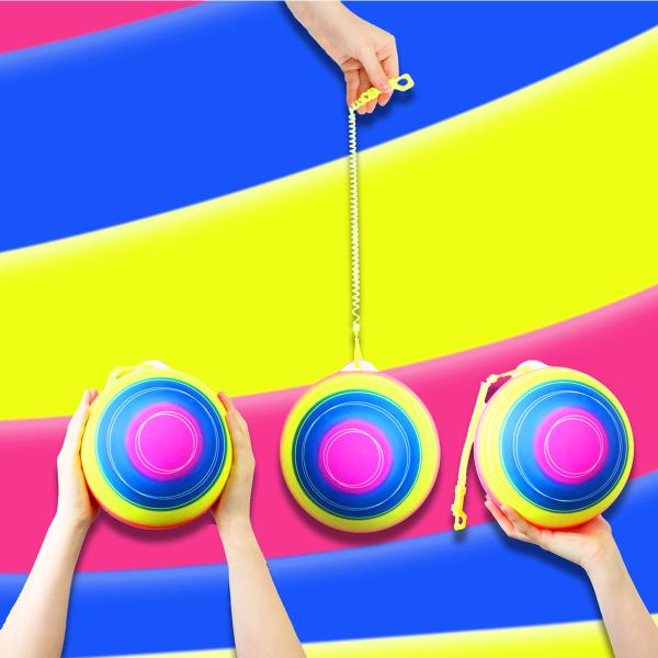 Neon Regnbuebold med Spiralkæde 25 cm