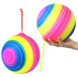 Neon Regnbuebold med Spiralk&aelig;de 25 cm