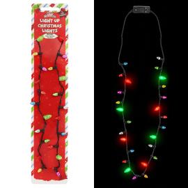Halsk&aelig;de med LED Julek&aelig;de 90 cm