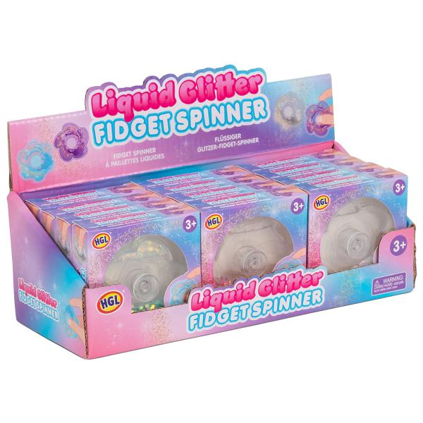 Fidget Spinner med Glittervæske 6,5 cm