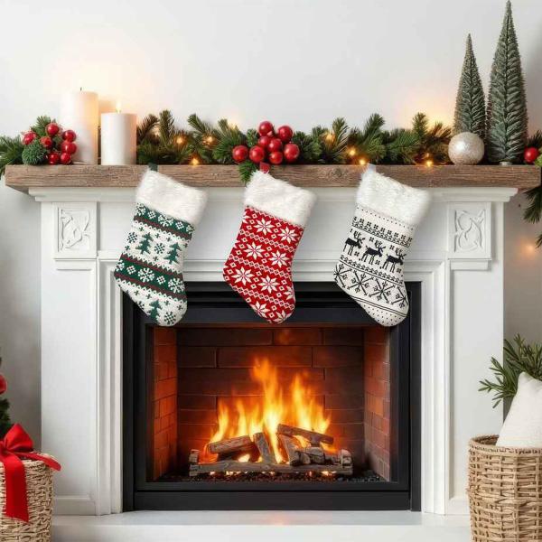 Rensdyr Julestrømpe Sort/Hvid