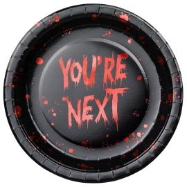 Paptallerkener You're Next Sort/R&oslash;d