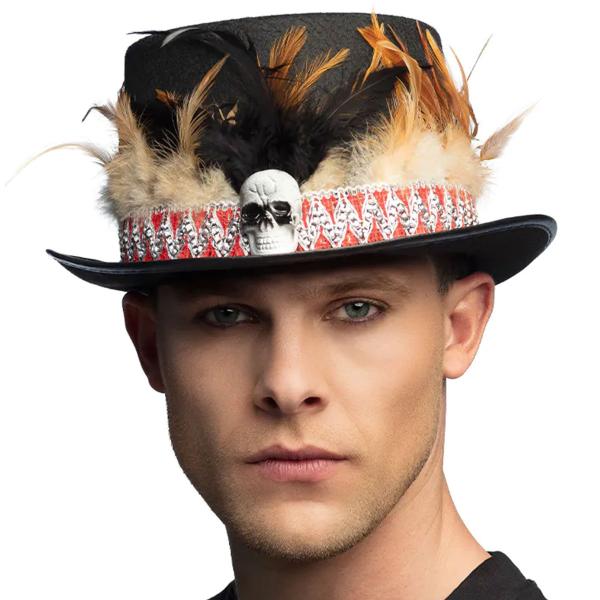 Voodoo Høj Hat med Fjer