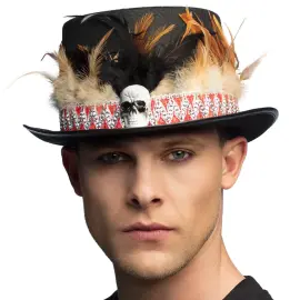 Voodoo H&oslash;j Hat med Fjer