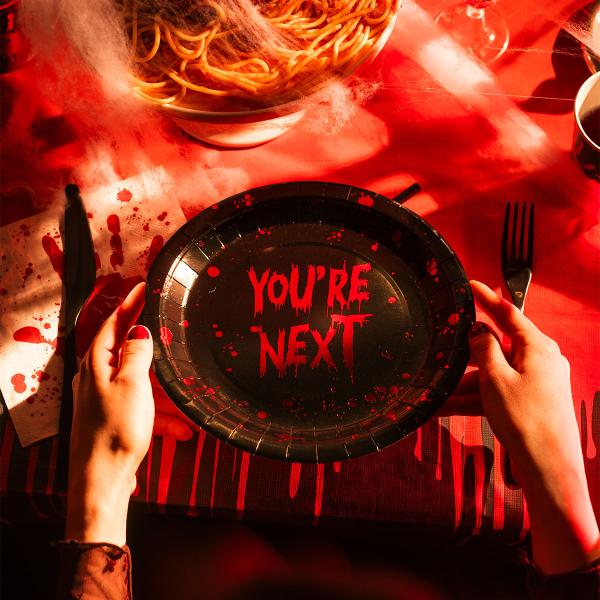 Paptallerkener You're Next Sort/Rød