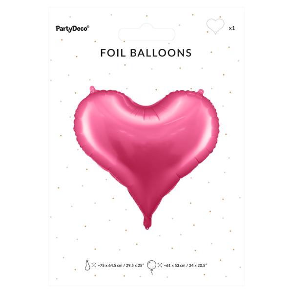 Stor Hjerteformet Ballon Satin Pink