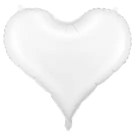 Stor Hjerteformet Ballon Hvid
