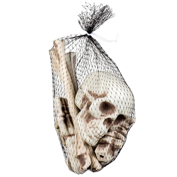 Dekorationssæt Dødningehoved og Skeletknogler