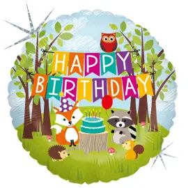 Happy Birthday Folieballon Skovdyr