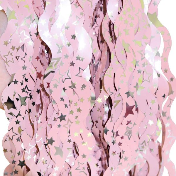 Lyserødt Dørforhæng Swirls med Stjerner