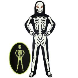 Skeletkostume Selvlysende B&oslash;rn