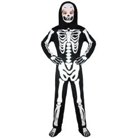 Skeletkostume B&oslash;rn Sort/Hvid