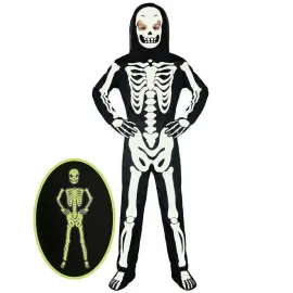 Skeletkostume Selvlysende B&oslash;rn
